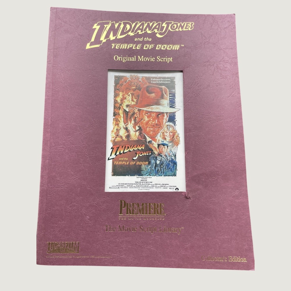 Indiana Jones & the Temple of Doom Movie Script Premiere Collectors Edition 1995